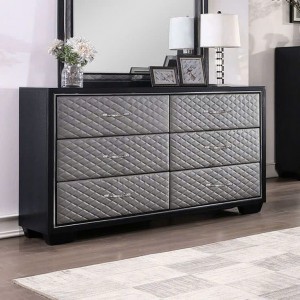 New Classic : Tủ 06 Ngăn + Mặt Hộc Tủ Bọc Nệm Da